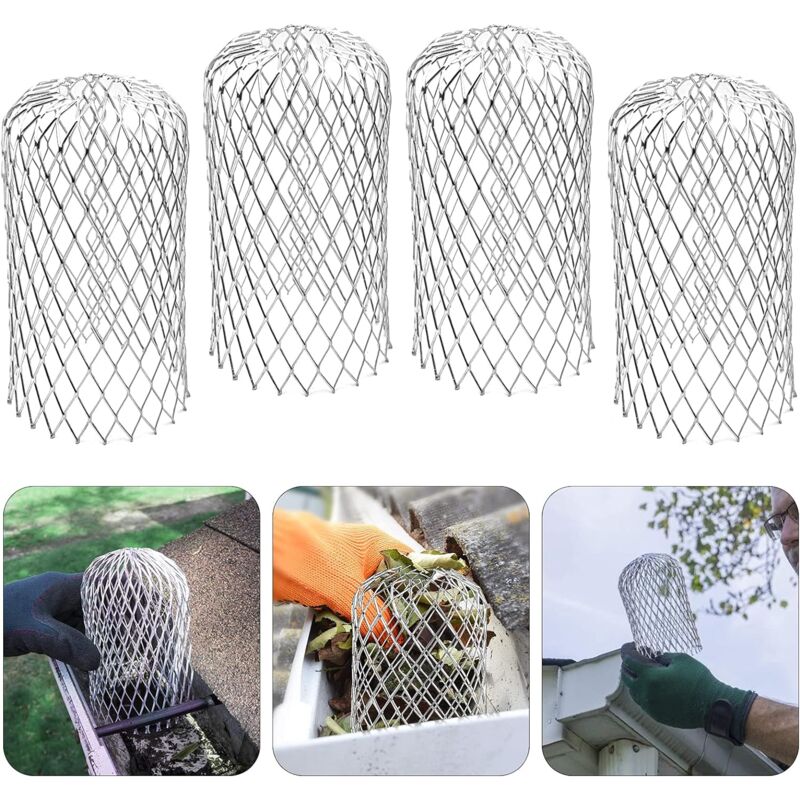 4x 8.5x16cm Aluminum Gutter Screens, Gutter Filters, Gutter Guard Grilles, for Gutters Sewer Defoliation Roof