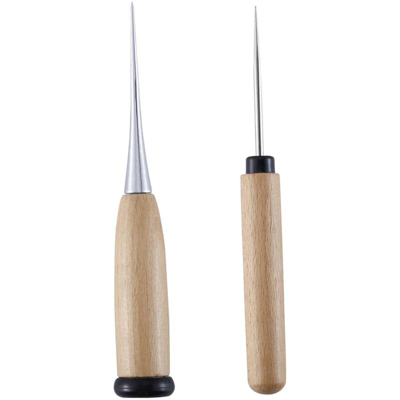Pack Wooden Handle Sewing Awl Punch Punch Kit Sewing, Solid Awl Tool for diy Craft