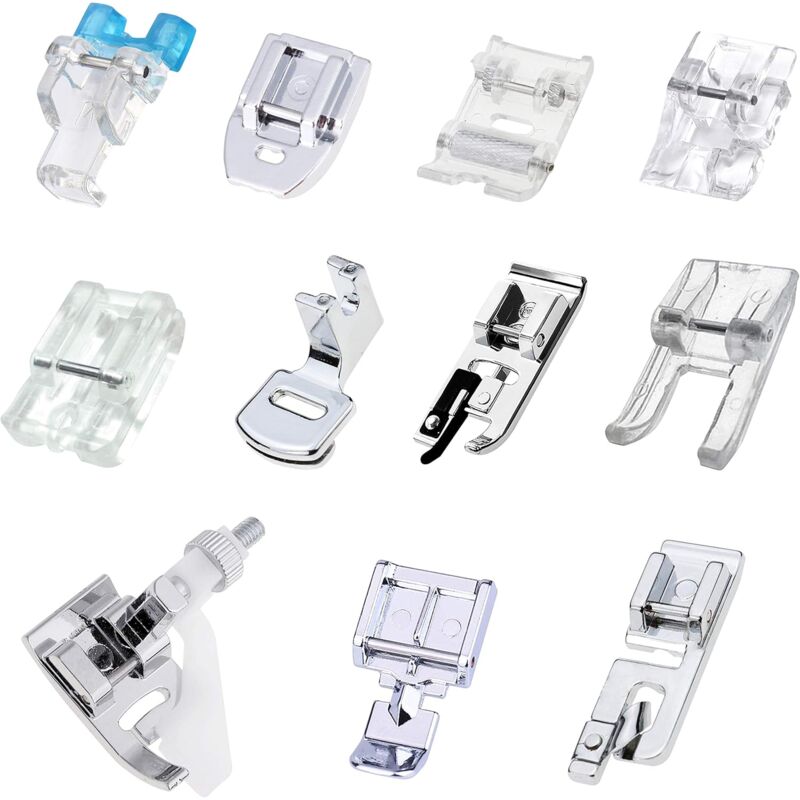 CCYKXA Sewing Machine Presser Foot Set, Multifunctional 11pcs Sewing Machine Presser Foot Zipper Foot for Brother, Babylock, Janome, Elna, Toyota,