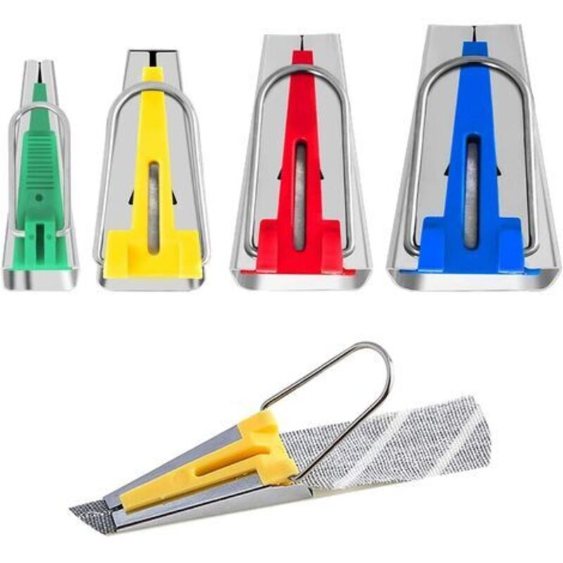 Bias Binding Machines, Sewing Bias Tape, Fabric Strips of Different Sizes for Making Width 6mm 12mm 18mm 25mm (Pack of 4)