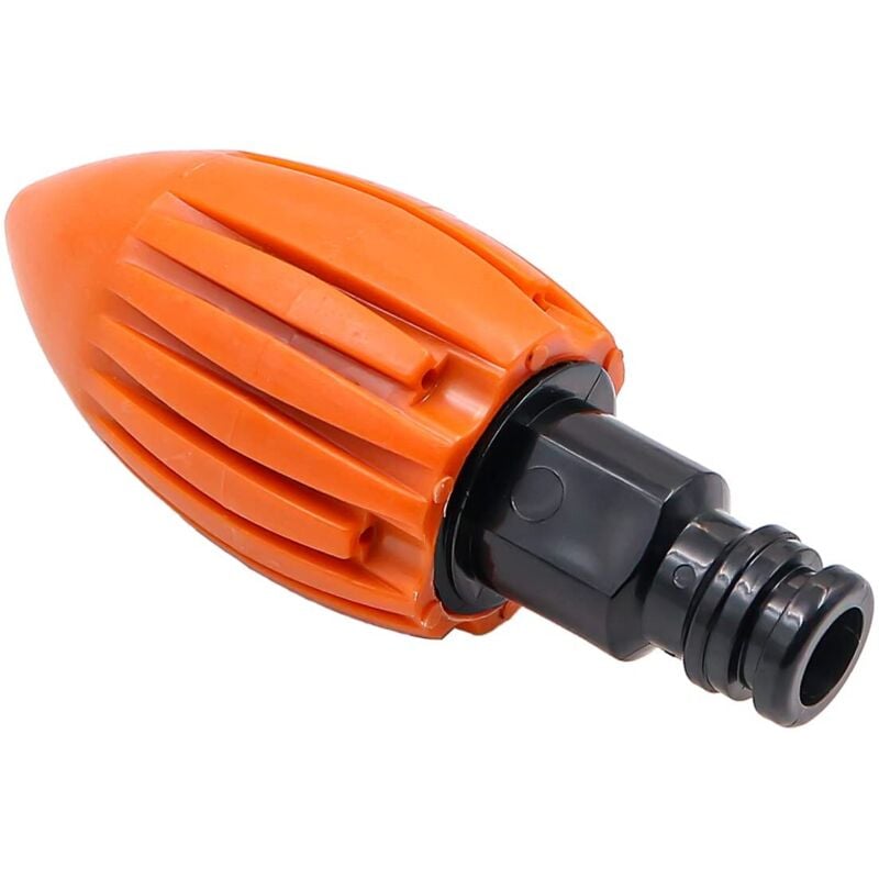 Sewer Cleaning Nozzle Water Rocket, High Pressure Sewer Cleaner Nozzle, Drain Cleaning Water Nozzle with Quick Connector, Fits Garden Hose (Orange)