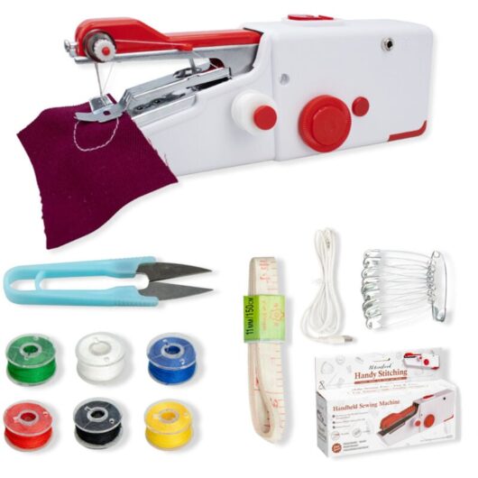 Portable Sewing Machine, Mini Electric Handheld Sewing Machine for Adults, Quick Stitch Suitable for Clothing, Fabrics, Home Travel diy