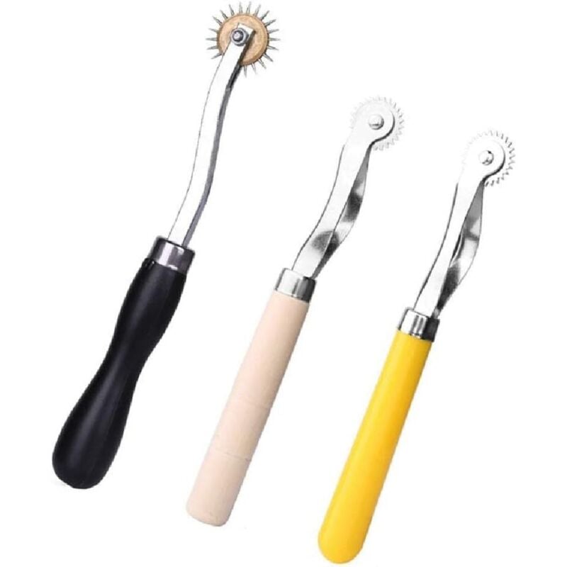 Stitch Marking Spacer with Wooden Handle Needlepoint Tracing Wheel 3pcs Sewing Tools for Leather Craft Fabric Sewing Tool and Accessories