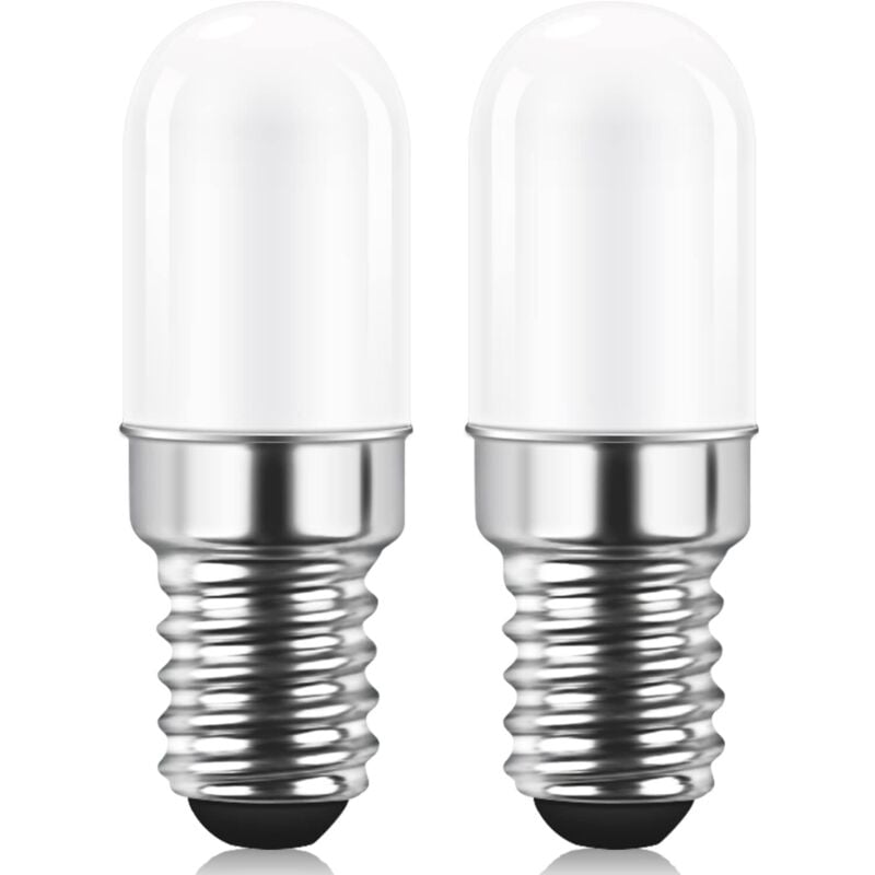 E14 LED Fridge Light Bulb, 1.5W Equivalent to 15W, Warm White 3000K, Refrigerator Light Bulb, Salt Lamp, Sewing Machine, Non-Dimmable, 2-Pack