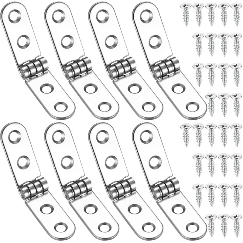 8 Pcs 180 Degree Folding Hinges, Folding Hinges, Self-Standing Door Hinge for Sewing Machine, Folding Table, Kitchen Furniture, Cabinets, Doors