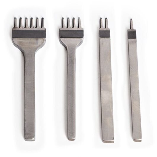 DIY 4mm - 1/2/4/6 Prongs with Leather Diamond Metal DIY Hole Punches Stitching Lacing Perforate Sew Tools (Pack of 4)