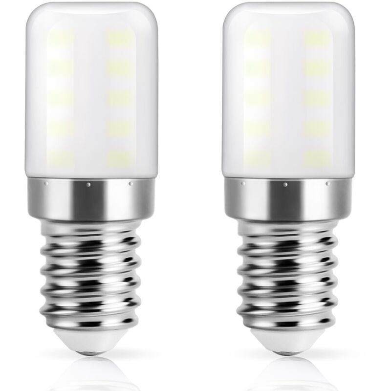 E14 LED Refrigerator Light Bulb, Cool White 6000K, 3W Replaces 30W Halogen Fridge Bulb, 300lm, Small Screw Base LED Lamp for Fridge, Range Hood,