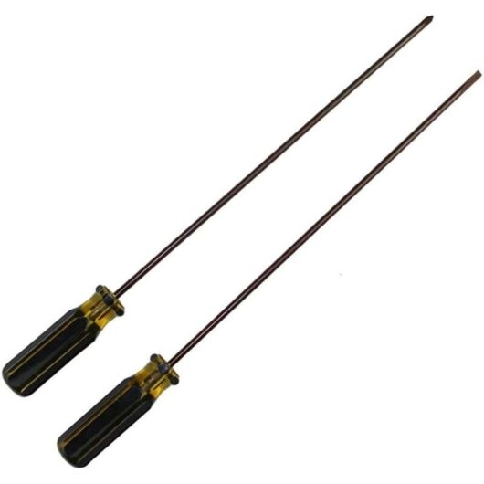 Extra-long 300mm Phillips head screwdriver with flat blade, slotted and Phillips screwdrivers, 2-pack magnetic screwdrivers for sewing machine, car