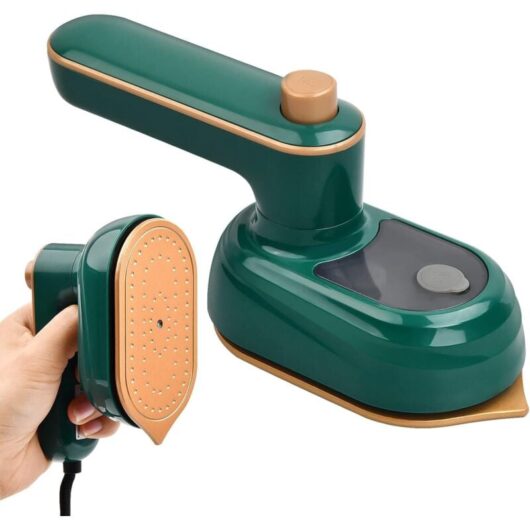 Mini foldable iron with spray for clothes, Nano Steam Iron with fast heating and 50ml water tank, Ironing machine for fabric sewing and crafts