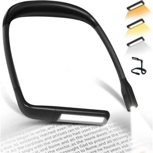 Neck Reading Light - Rechargeable Reading Lamp for Bed, 3 Colors Flexible LED Reading Light Neck Lamp for Book Knitting Sewing Camping Repair