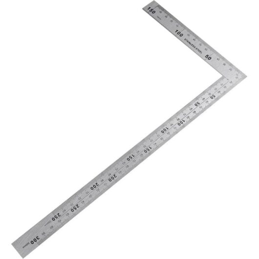 Sewing Square, Carpenter's Square, Stainless Steel Metal Carpenter's Square, 150×300mm Square Ruler, 90 Degree Right Angle, Stainless Steel Ruler for