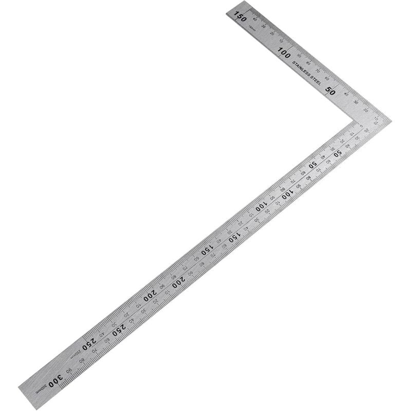 Sewing Square, Carpenter's Square, Stainless Steel Metal Carpenter's Square, 150×300mm Square Ruler, 90 Degree Right Angle, Stainless Steel Ruler for