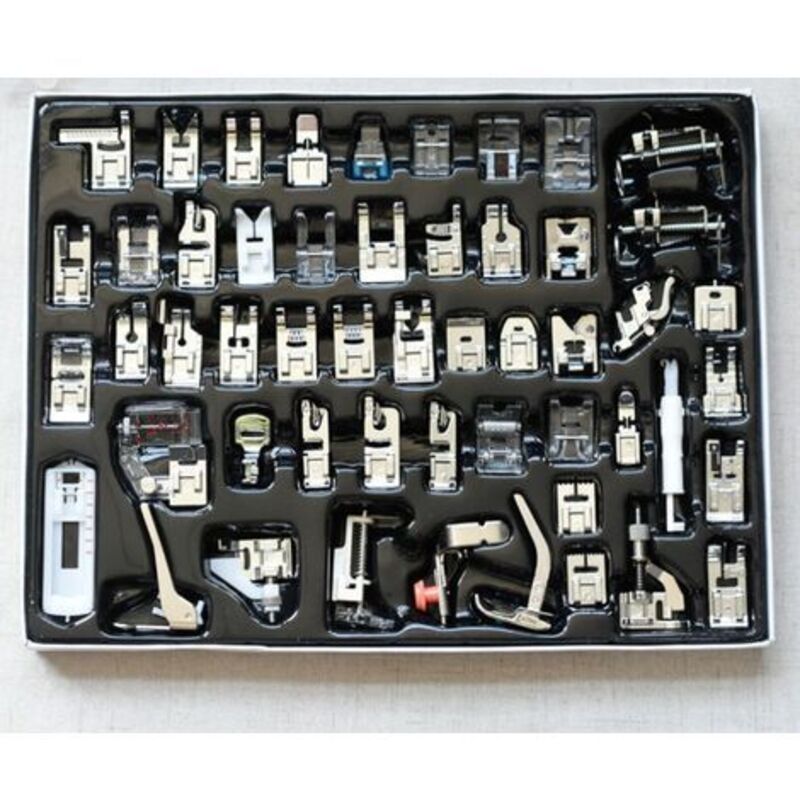 52-Piece Professional Sewing Machine Presser Foot Set, Including Multifunctional Presser Feet, Suitable for Brother, Singer and Domestic Sewing