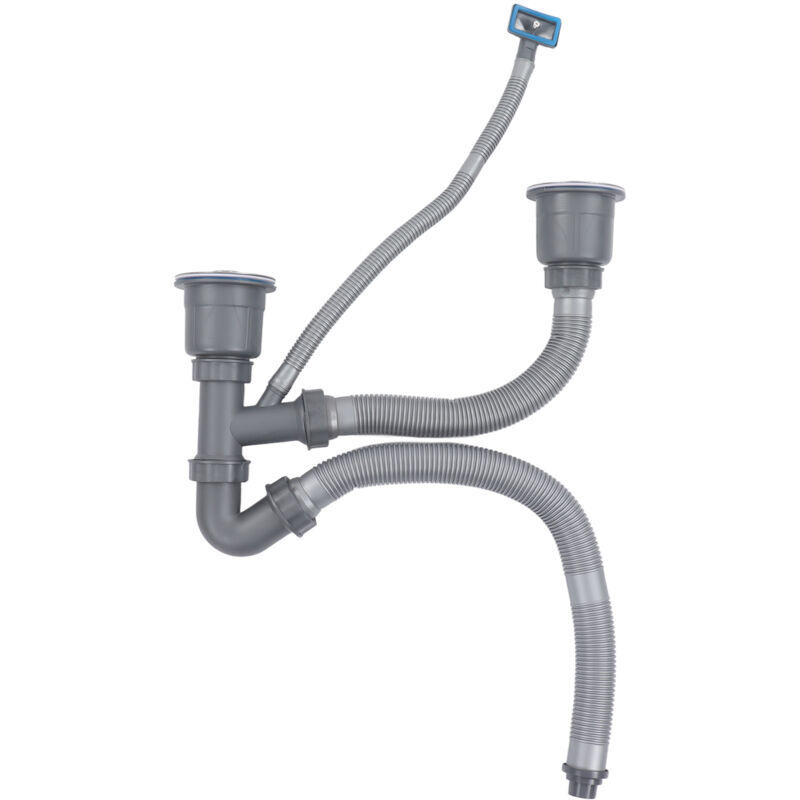 Dual-hose drain kit for kitchen sink, fast drain, expandable, multiple deodorizers, universal kitchen sink drain kit