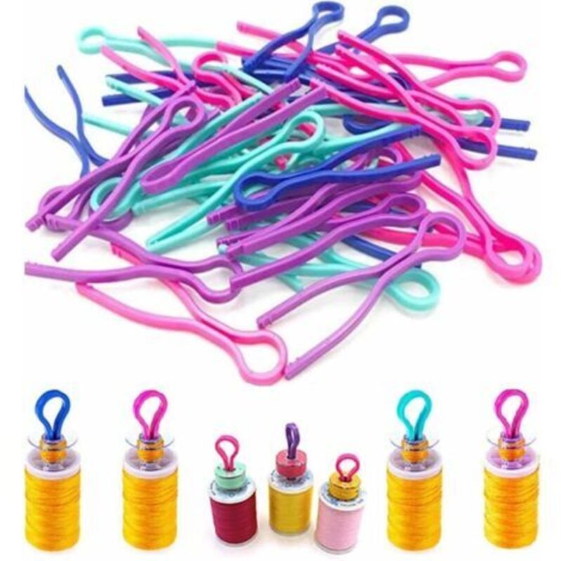 100 Pieces Bobbin Holder Bobbin Thread Holder, Thread Spool Clips Bobbin Buddies Sewing Machine Accessories for Holding and Keeping Bobbin Thread