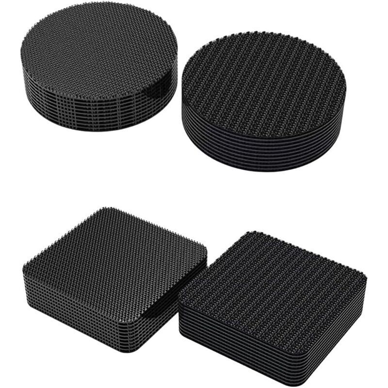 20 Pieces 10 Pairs Double-Sided Velcro Strips, 5cm Extra Strong Adhesive Rectangle Black Double-Sided Adhesive Powerful Reusable