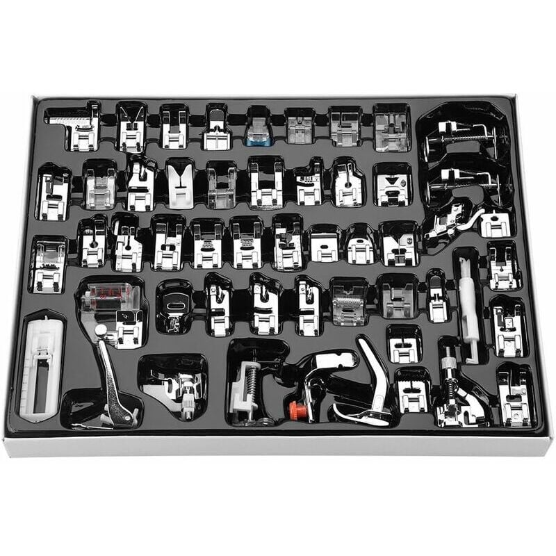 52pcs Professional Presser Feet Walking Stitch Multi-Functional Foot Sewing Machine Part for Brother, Singer and Home Sewing Machine