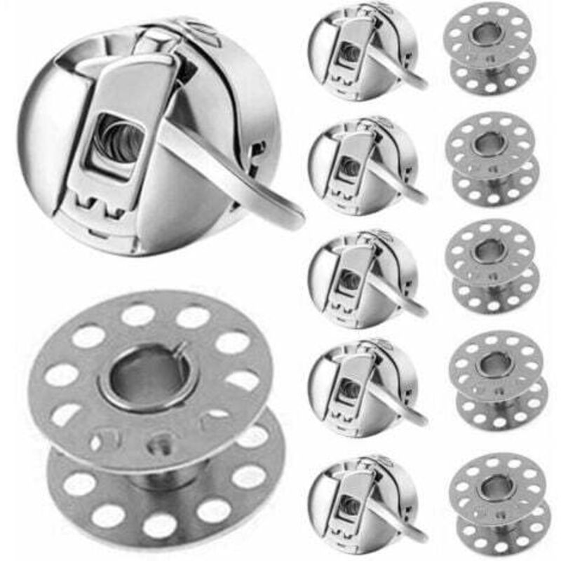 6 Pieces Sewing Machine Bobbin Case, Stainless Steel Bobbin Case, 6 Pieces Metal Sewing Machine Bobbins for Front Loading Machines Class 15
