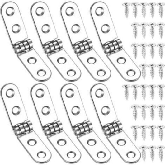 8 Pcs 180 Degree Folding Hinges, Drop Leaf Hinges, Self-Supporting Door Hinge for Sewing Machine, Folding Table, Kitchen Furniture