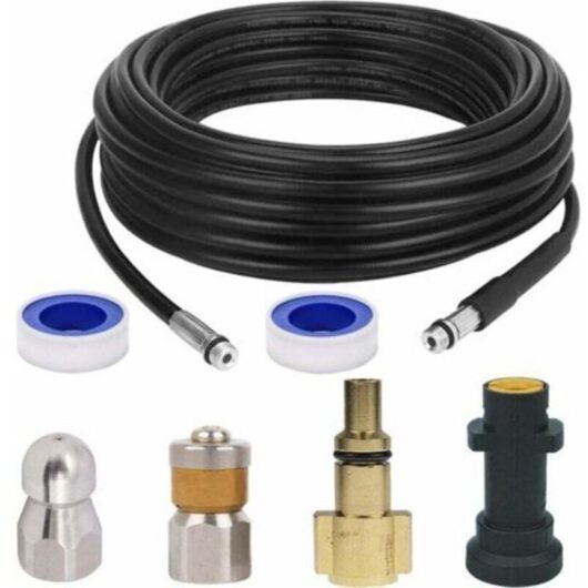 Drain Cleaning Kit - Sewer Pipe for Kärcher K2, K3, K4, K5, K6, K7 and Lavor High Pressure Washers - 15M - Sewer Hose Cleaning Kit