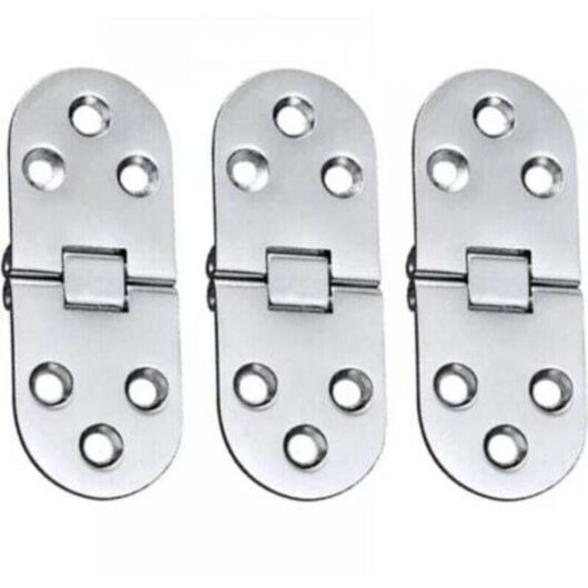 Pack of 3 Stainless Steel Alloy Table Hinges (Silver), Foldable Hinge for Folding Door, for Drawer, Table, Desk, Sewing Machine, Silver