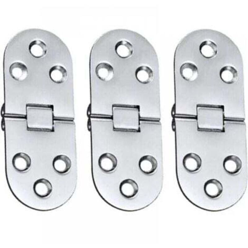 Pack of 3 Stainless Steel Alloy Table Hinges (Silver), Foldable Hinge for Folding Door, for Drawer, Table, Desk, Sewing Machine, Silver