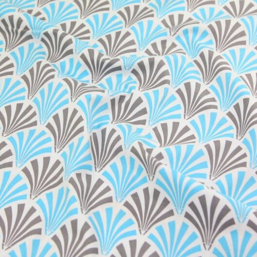 Camelot Fabrics 100% Cotton Poplin Fabric Blue & Grey