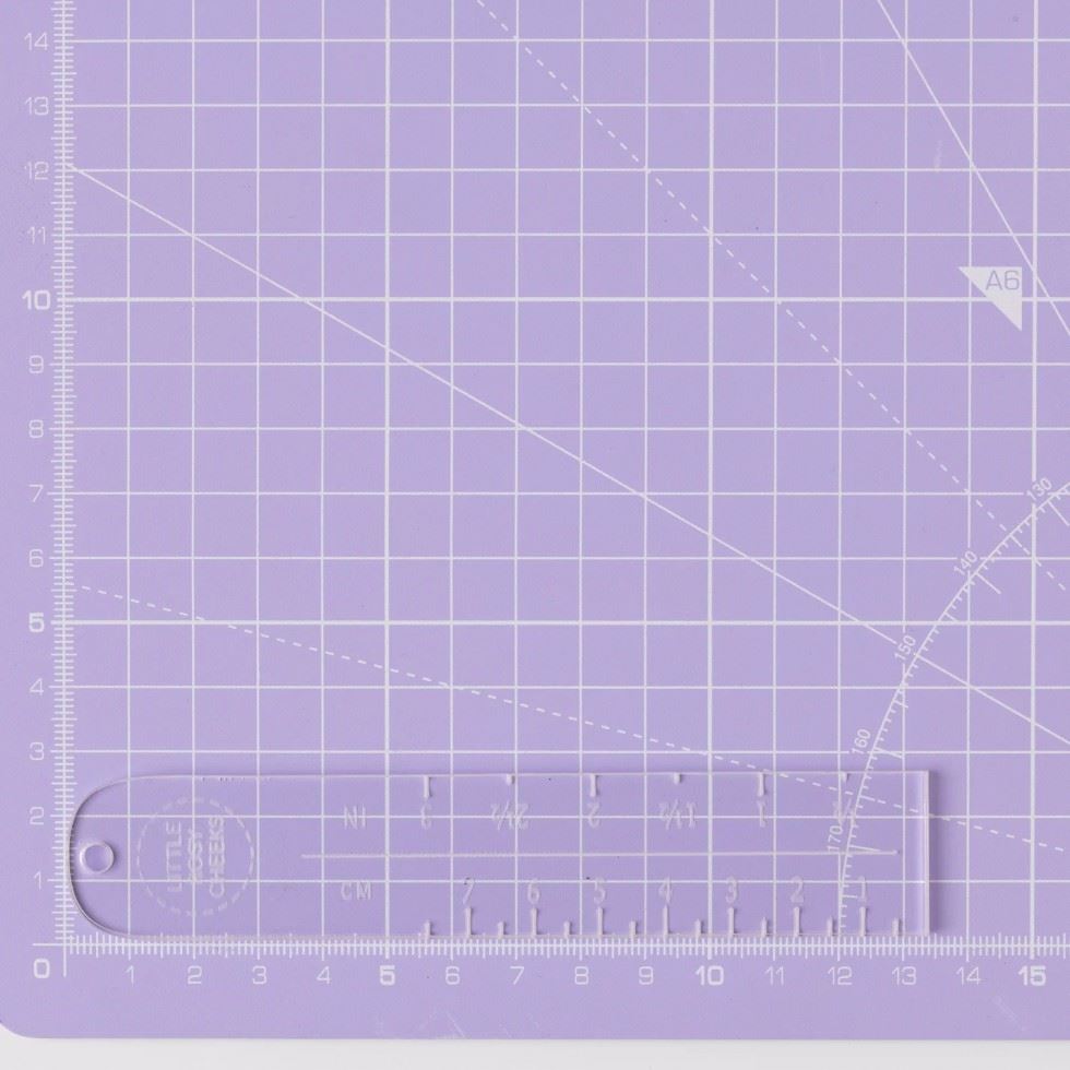 Little Rosy Cheeks Woven Label Placement Ruler Clear