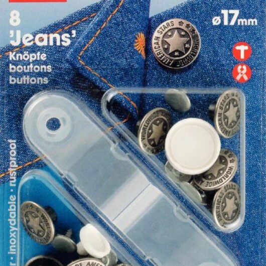 Prym Jeans Buttons Antique Silver