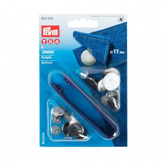 Prym Jeans Buttons Silver