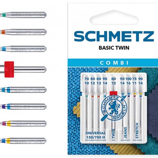 Schmetz Combi Twin Assorted Universal, Denim & Stretch Sewing Machine Needle