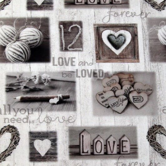Stof France 100% Cotton Fabric Grey & Red