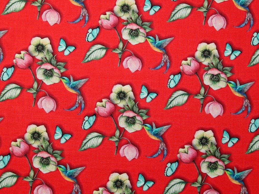 Stof France 100% Cotton Fabric Red