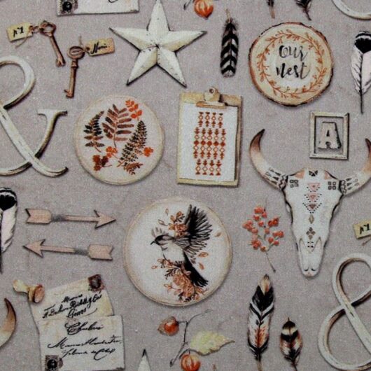 Stof France 100% Cotton Fabric Stone