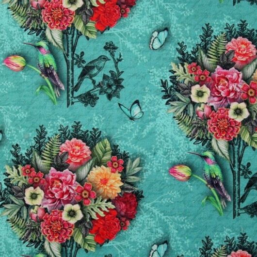 Stof France 100% Cotton Fabric Turquoise